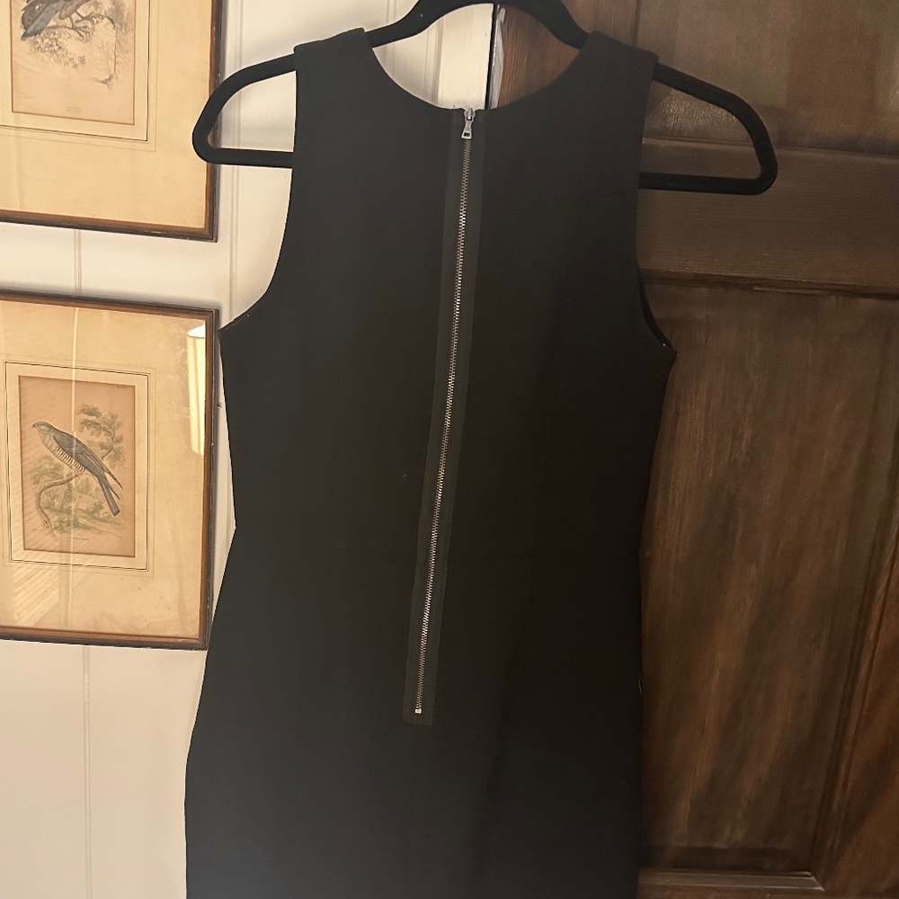 Ann Taylor LOFT Women's Sleeveless Midi Sheath Dress Gold Zipper in Black, US 4